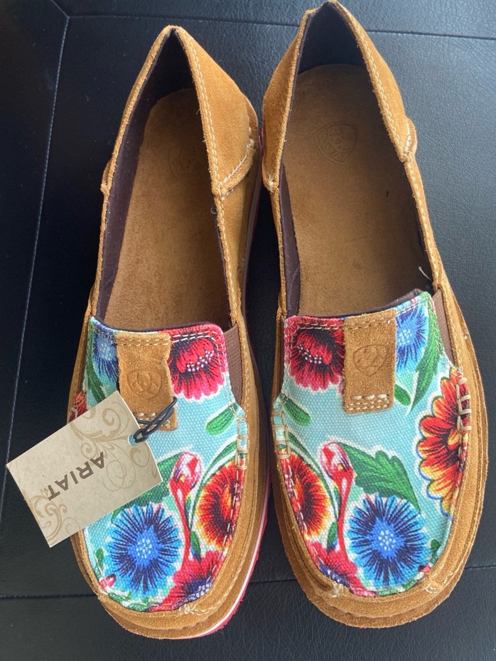 Ariat Women's Floral Slip-On Moccasins - Brown & Multicolor